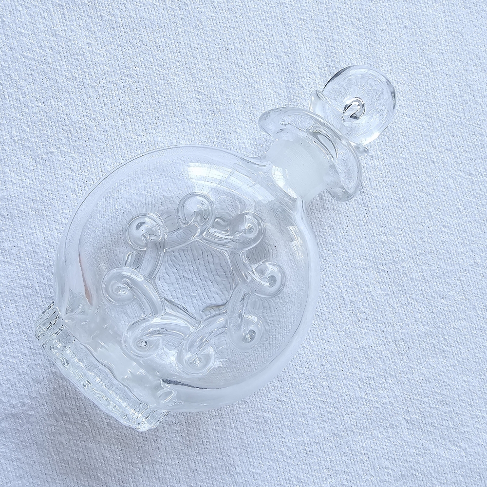Heisey Crystal Lariat Perfume Bottle Heavy Glass with Dauber Stopper Vanity - Picture 2 of 8